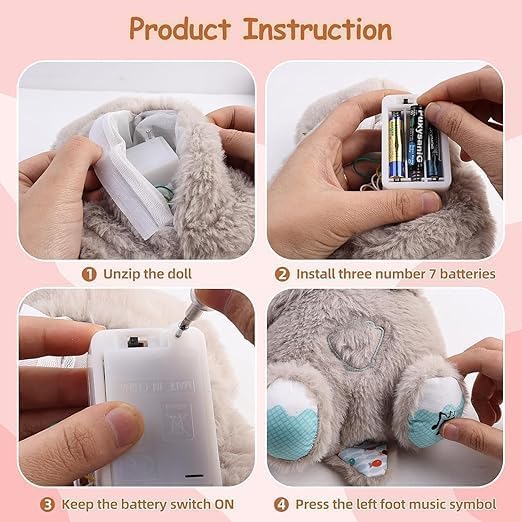 new breathing teddy with light and music