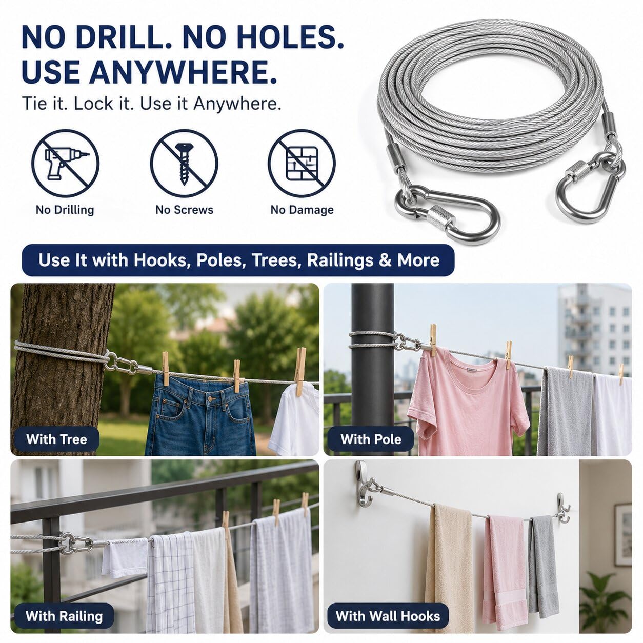 Heavy Duty Clothes Drying Rope big 10meter