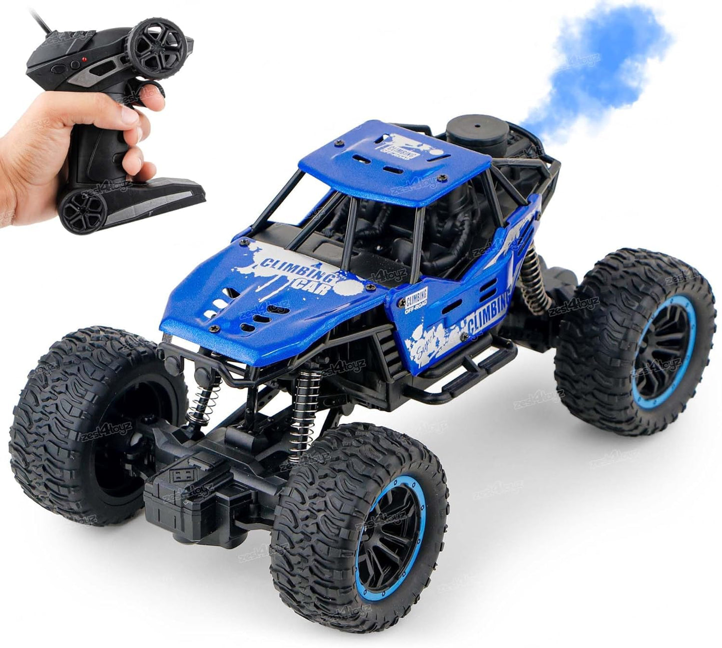 Remote Control Car For Kids With Mist Smoke Effect 2 Wd Monster Truck Rock Crawler Climbing Rc Toy