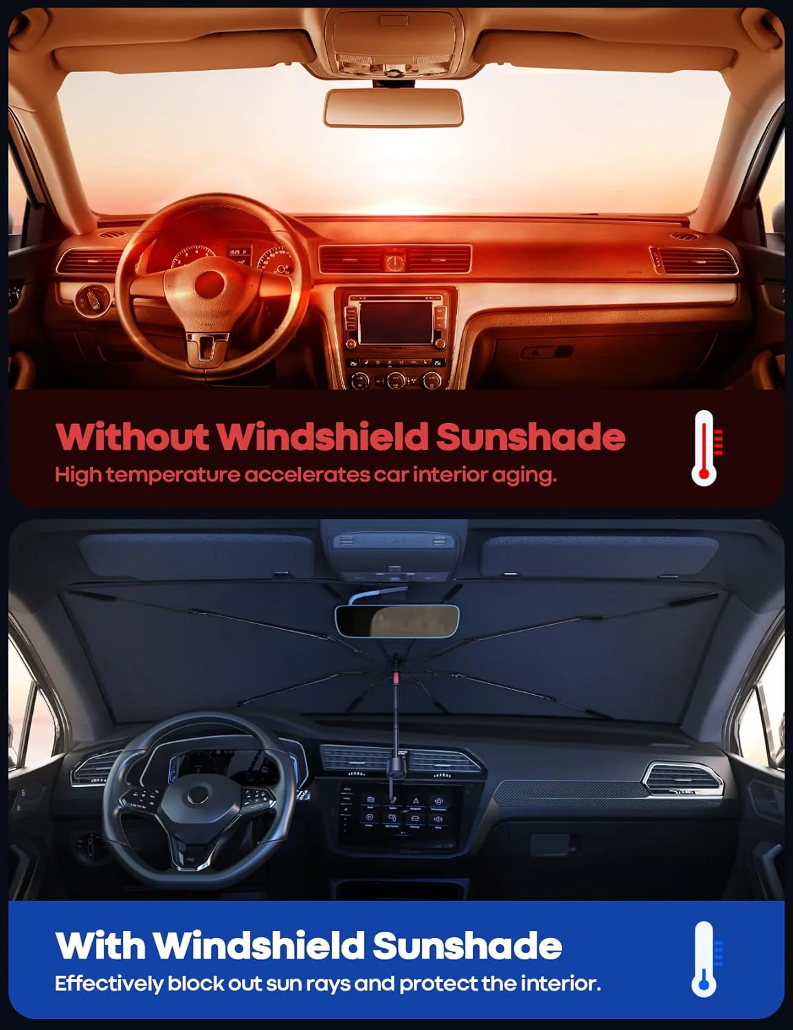 Foldable Car Windshield Sun Umbrella