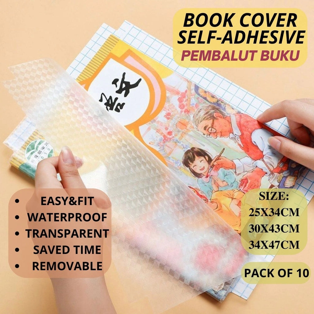 PACK OF 30 TRANSAPARENT WATER PROOF BOOK COVER