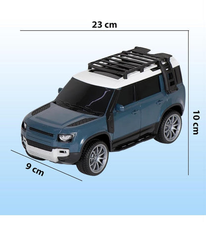 Remote Control Defender Car - 4Wd High-Speed Off-Road Rc Car With Led Lights, Rechargeable Battery,