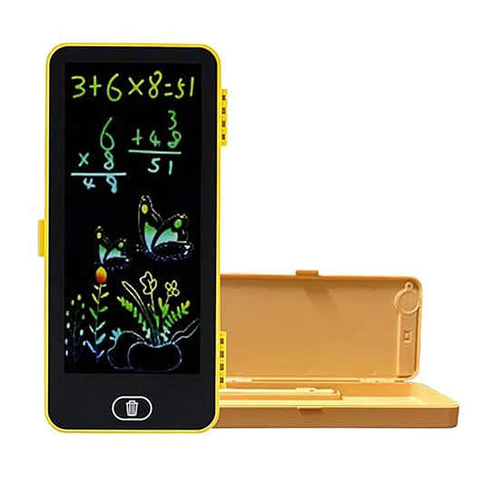 Led Drawing Pen Case. Kids Pencil Box with LCD Screen and Writing Pen with Erase Button (Multi Color)