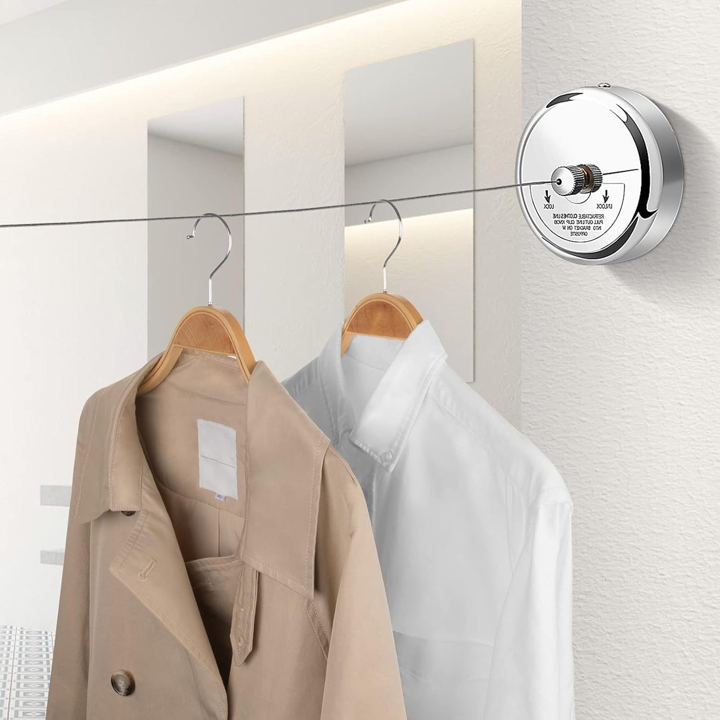 Stainless Steel Retractable Clothes Line with Adjustable Lockable