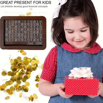 100000 Rupees Goal   Wooden Money Piggy Bank