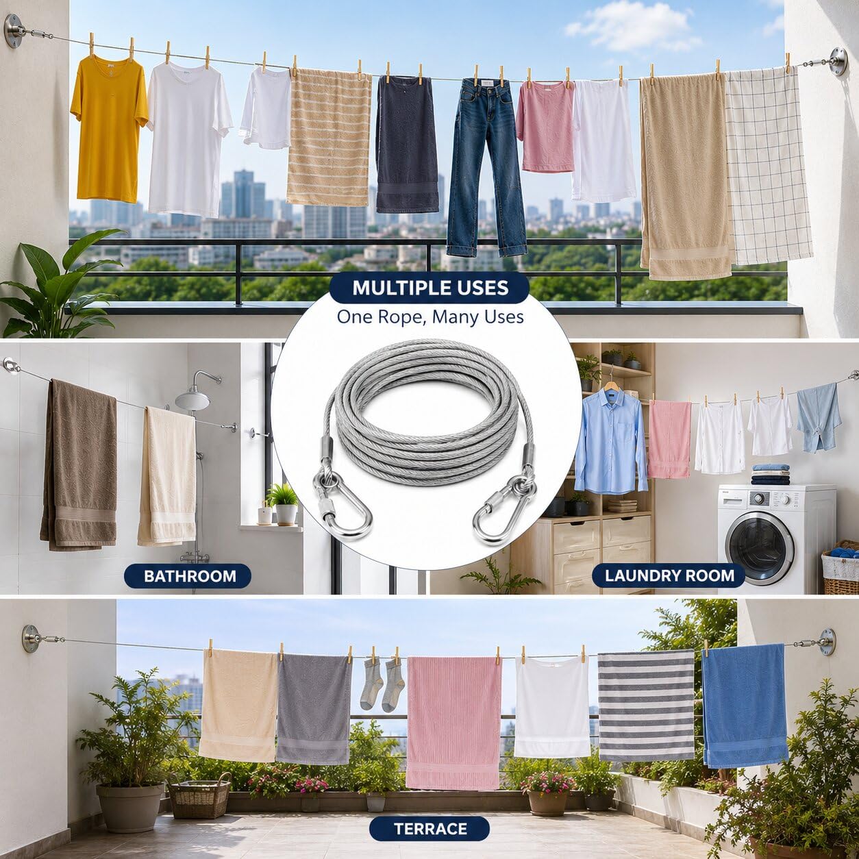 Heavy Duty Clothes Drying Rope  big 10meter