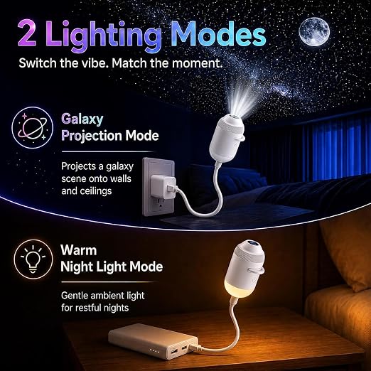 2 in 1 galaxy star moon projector  for room