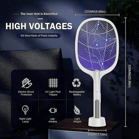 2 in 1 automatic mosquito racket PROTECT YOUR FAMILY FROM THE DANGEROUS MOSQUITOES!