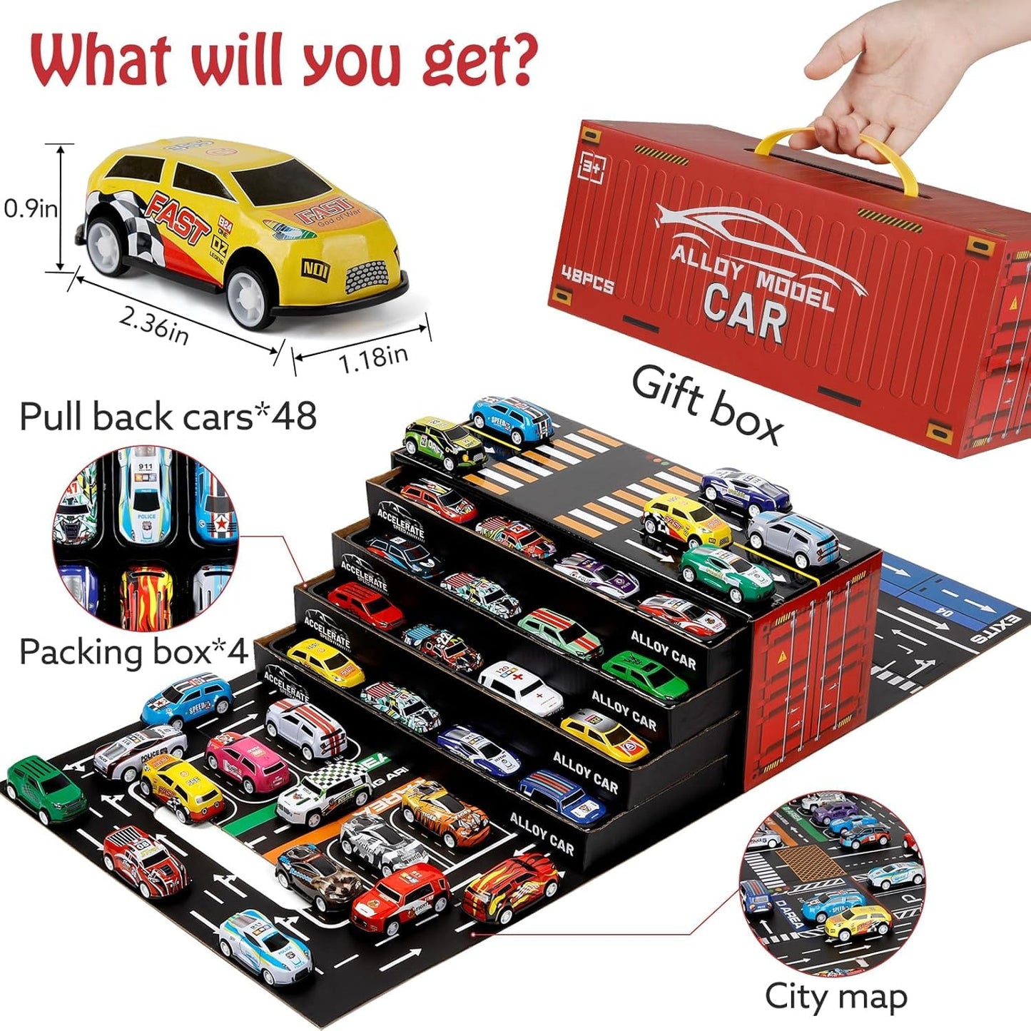 48 metal body car Container Storage Box,
