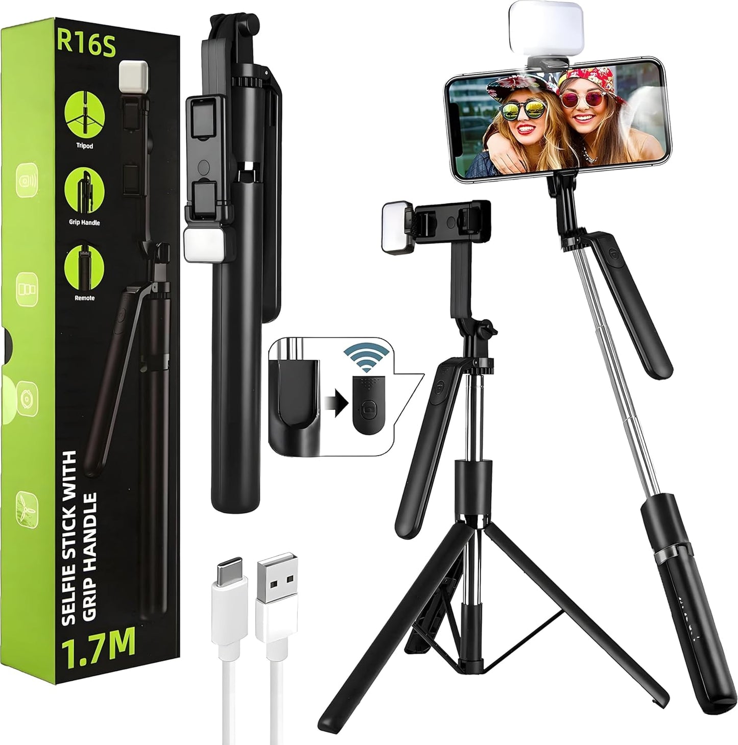 R16S--Super Long Selfie Stick Tripod