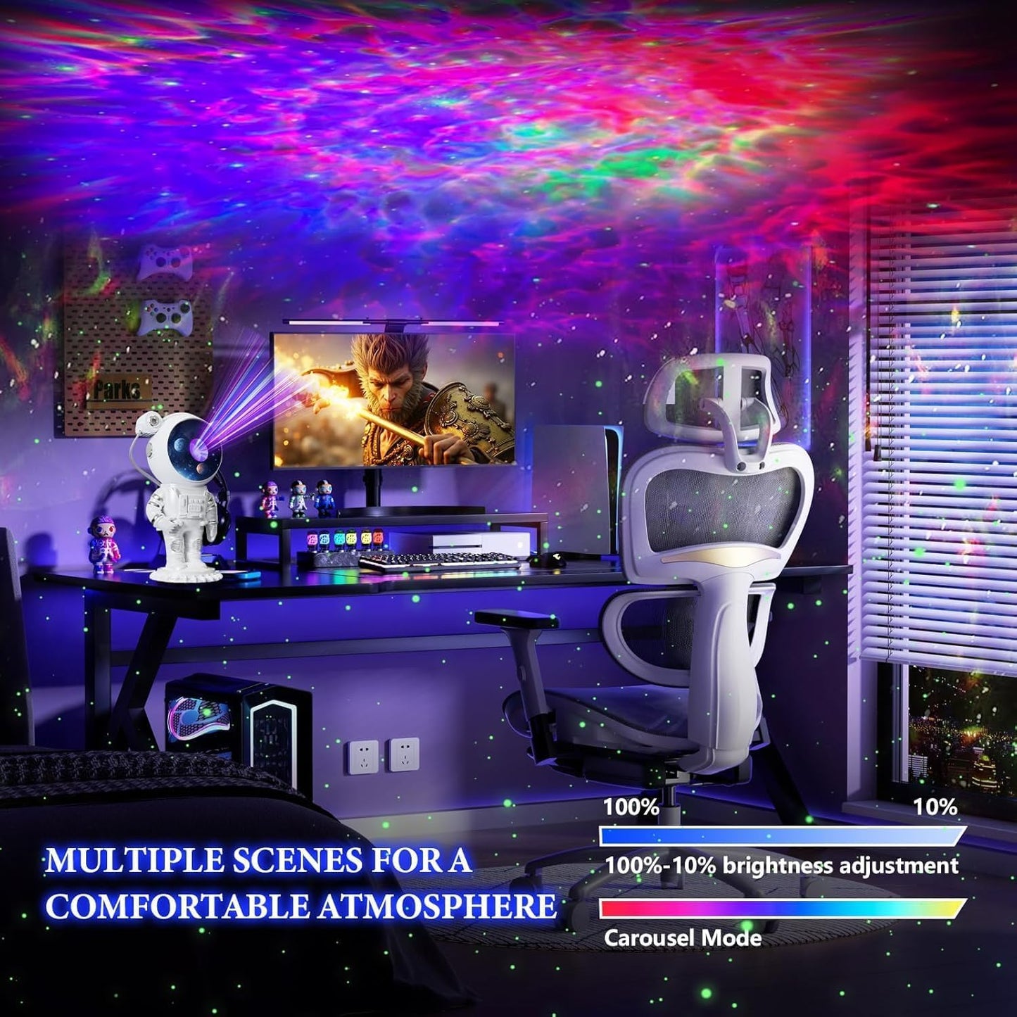 Astronaut Galaxy Projector Robot Star Sky Space Night Light LED Lamp