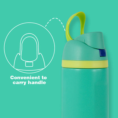 Stainless Steel Double Wall Insulated Thermal Gym Sport Water Bottle with Handle Lids Straw