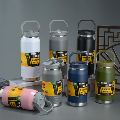 1.2 LNew Sports Outdoor Camping Stainless Steel Tumblers Cup Ice Bucket Portable Hot Cold Insulation Vacuum Cup