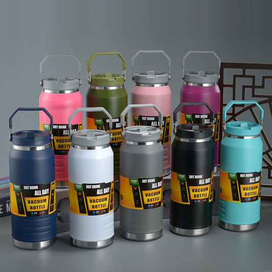 1.2 LNew Sports Outdoor Camping Stainless Steel Tumblers Cup Ice Bucket Portable Hot Cold Insulation Vacuum Cup