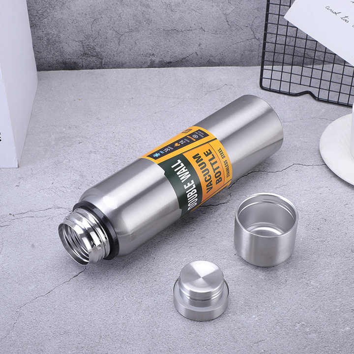 1000ml Classic Vacuum Insulated Wide Mouth Travel Bottle 18/8 Stainless Steel Thermos Flask Cup Keep Hot Cold