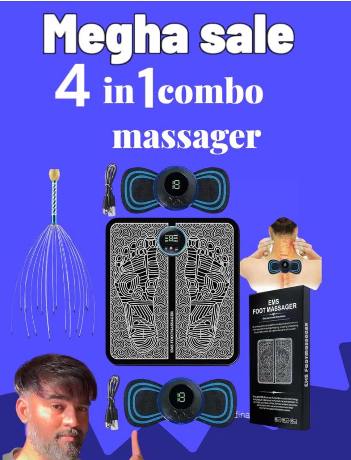 4 IN 1 -DHAMAKA SALE -EMS FOOT MASSAGER + 2 BUTTERFLY MINI MASSAGER + 1 HEAD MASSAGE R